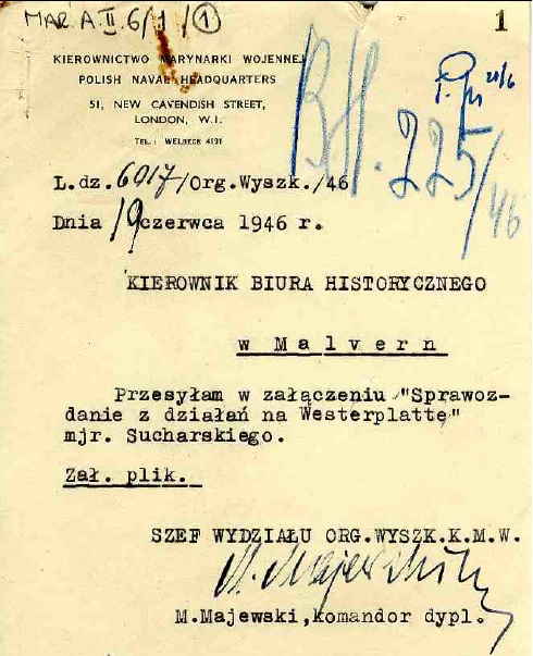 Dokumenty archiwalne - obrona Westerplatte